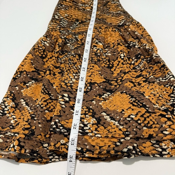 New AFRM Camila Animal Print Mini Dress Women’s M Golden Autumn Snake - Picture 15 of 17